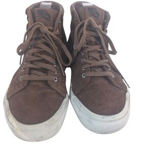 Vans Men's Suede Brown High Top Skater Sneakers Moccasins Camping Size 7